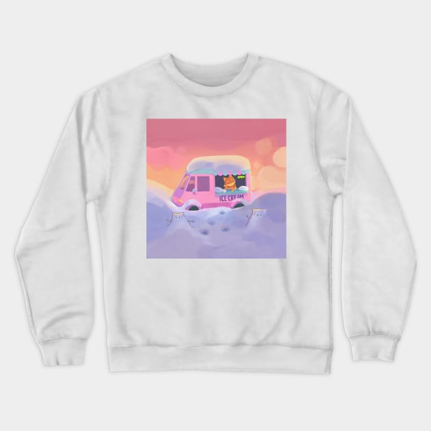 Shiba Ice Cream Truck Crewneck Sweatshirt by vooolatility